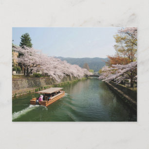 Japan, Kyoto. Flower viewing on the boat Postcard
