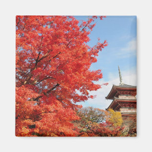 Japan, Kyoto. Kiyomizu temple in Autumn colour Magnet