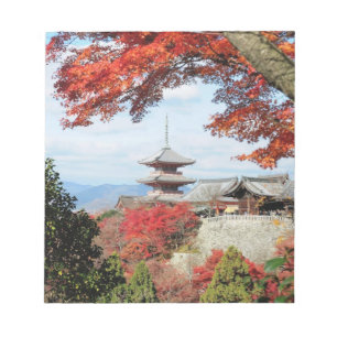 Japan, Kyoto. Kiyomizu temple in Autumn colour Notepad