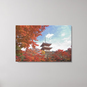 Japan, Kyoto, Pagoda in Autumn colour Canvas Print