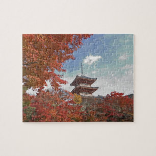 Japan, Kyoto, Pagoda in Autumn colour Jigsaw Puzzle
