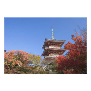 Japan, Kyoto, Pagoda in Autumn colour Photo Print