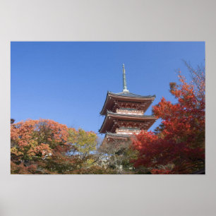 Japan, Kyoto, Pagoda in Autumn colour Poster