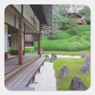 Japan, Kyoto. Stone garden in silence Square Sticker