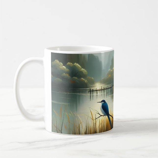 Japan Lake Bird 1 - Canvas Coffee Mug (Left)
