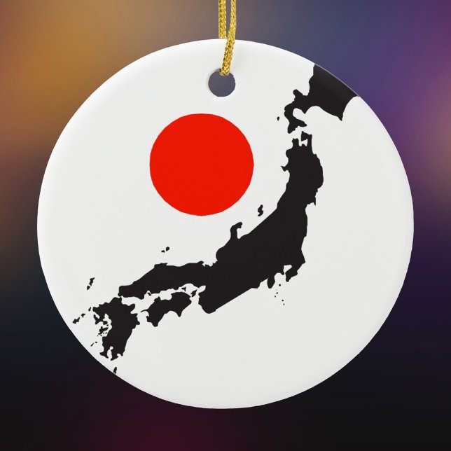 Japan map outline and circle ceramic tree decoration (Creator Uploaded)