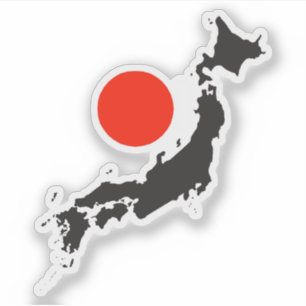 Japan map outline with red circle