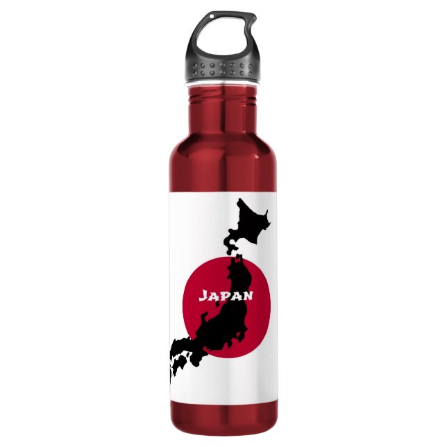 Japan - Map Silhouette and Flag 710 Ml Water Bottle (Front)