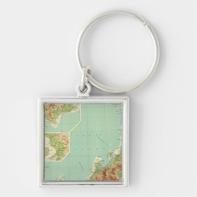 Japan map with shipping routes key ring (Front)