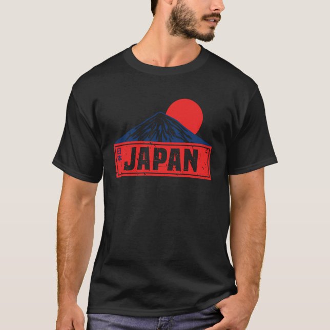 Japan Mount Fuji Honshu Tokyo red Sun Osaka Souven T-Shirt (Front)