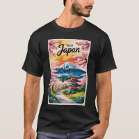 Japan Mount Fuji Illustration Travel Art Vintage