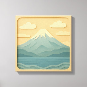 JAPAN Mount Fuji Paper Cutting Canvas Print