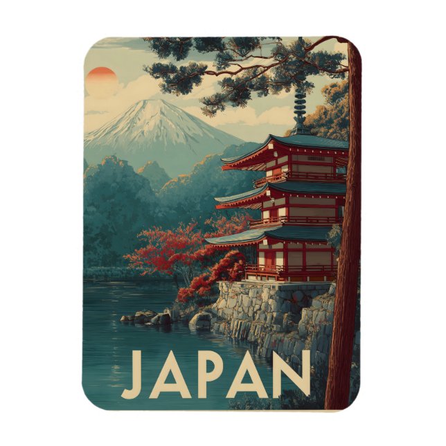 Japan Mount Fuji vintage Magnet (Vertical)