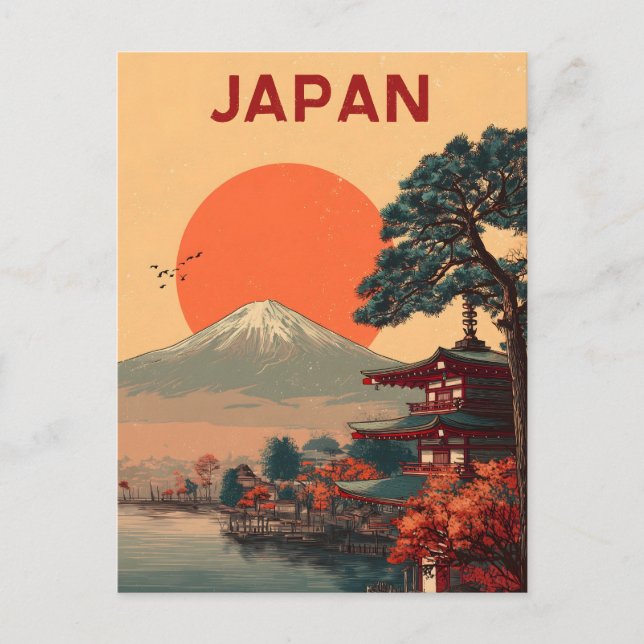Japan Mount Fuji vintage Postcard (Front)