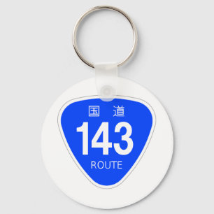 Japan National Route 143 Key Ring