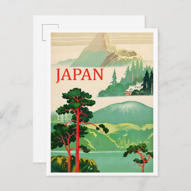 Japan Nature Art Vintage Travel Postcard (Front/Back)