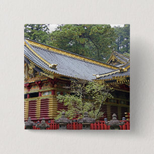 Japan, Nikko. Toshogu Shrine and mausoleum in 2 15 Cm Square Badge