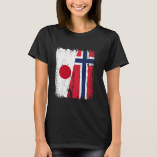 Japan Norway Half Flag Japanese Norwegian Ancestry T-Shirt
