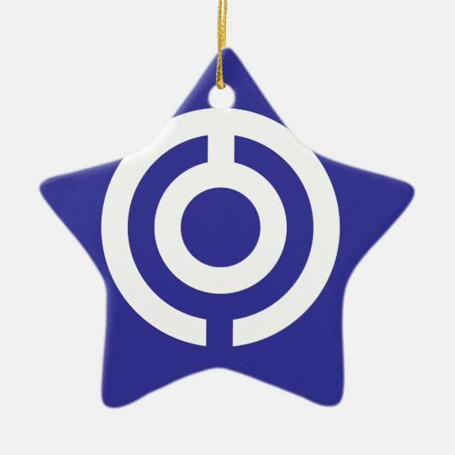 Japan-Okinawa Flag Ceramic Tree Decoration (Front)