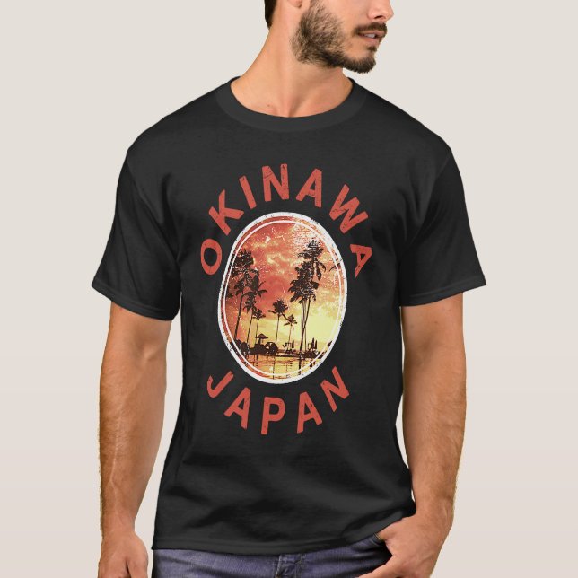 Japan Okinawa Vintage Sunset T-Shirt (Front)