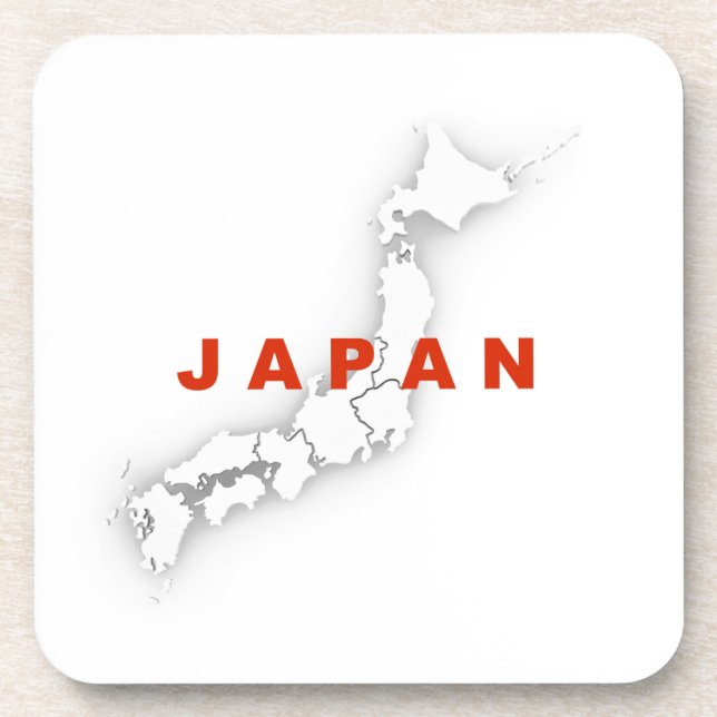 Japan Outline Map Coaster (Front)
