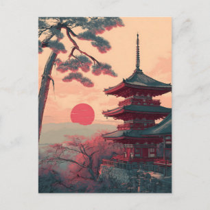 Japan Padoda vintage Postcard