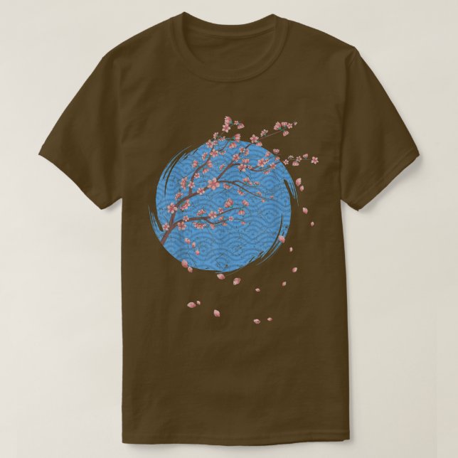 Japan Pink Flower Japanese Floral Sakura Cherry Bl T-Shirt (Design Front)
