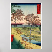Japan Poster Print Japanese Landscape Art Sunset