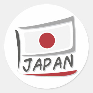 Japan Pride X Flag Classic Round Sticker