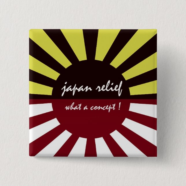 japan relief what a concept 15 cm square badge (Front)