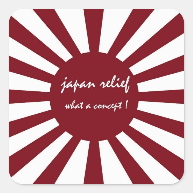 japan relief what a concept square sticker (Front)