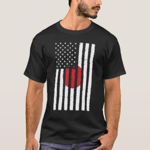 Japan Roots Usa Flag Heritage Half Japanese Americ T-Shirt