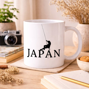Japan Rope Climber Minimalist Outdoor Design Large Coffee Mug