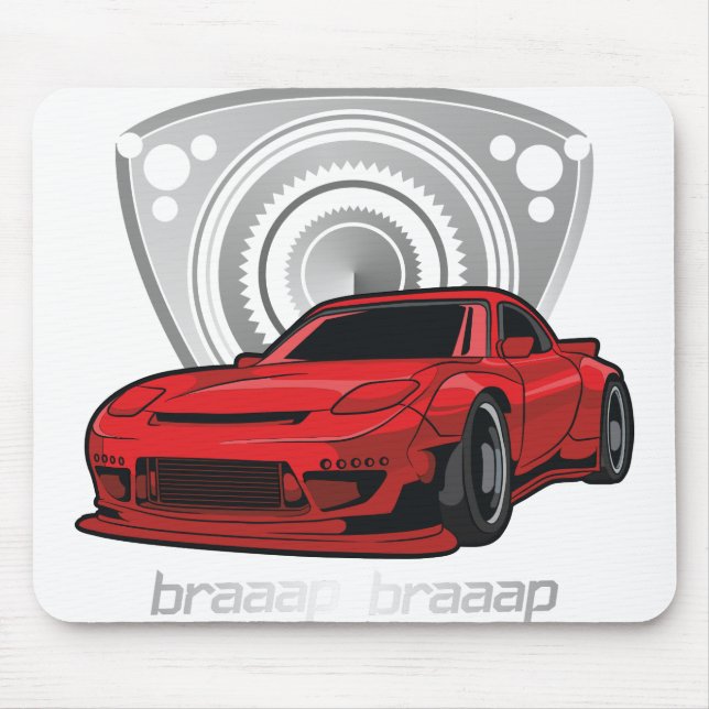Japan Rotary Mazda RX7 BRAAP Mouse Pad (Front)