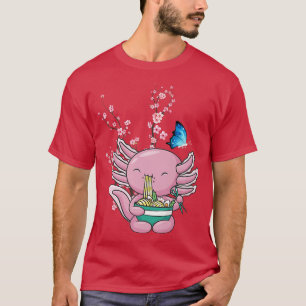 Japan Sakura Cherry Blossom Axolotl Ramen Japanese T-Shirt