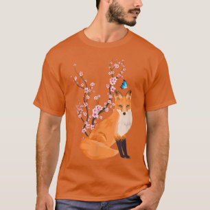 Japan Sakura Cherry Blossom Fo Kitsune Japanese  T-Shirt