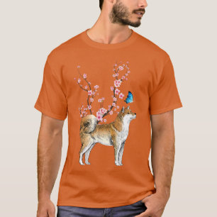 Japan Sakura Cherry Blossom Inu Shiba Dog Japanese T-Shirt