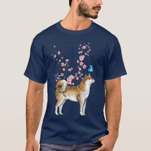 Japan Sakura Cherry Blossom Inu Shiba Dog Japanese T-Shirt