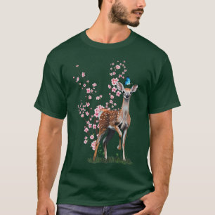Japan Sakura Cherry Blossom Sika Deer Japanese T-Shirt