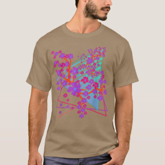 Japan Sakura Flower Vaporwave 80s Retro Art Cherry T-Shirt
