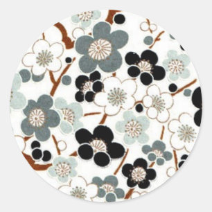 Japan, Sakura, Kimono, Origami, Chiyogami, Flower, Classic Round Sticker