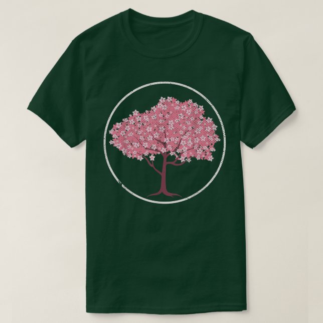 Japan Sakura Pink Flower Blossom Pretty Cherry Blo T-Shirt (Design Front)
