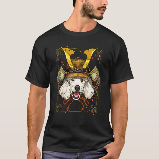 Japan Samurai Poodle Dog  Pet Japanese Warrior Bus T-Shirt (Front)