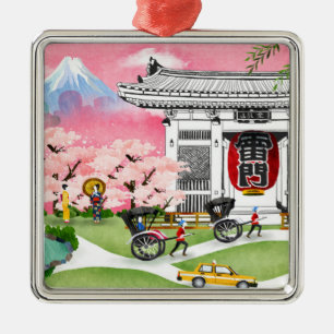 Japan Scene Metal Tree Decoration