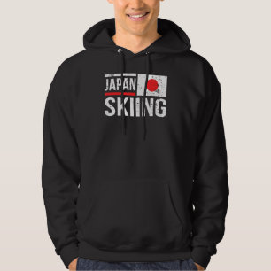 Japan Skiing Skier Flag Race Snow Mountain Winter Hoodie