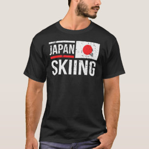 Japan Skiing Skier Flag Race Snow Mountain Winter T-Shirt