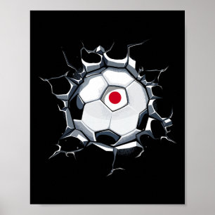 Japan Soccer Fans Jersey Japanese Football Flag Cr Poster