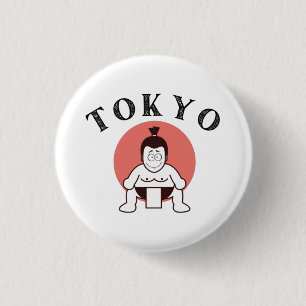 Japan Sumo Tokyo - Son of The Sun White 3 Cm Round Badge
