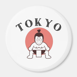 Japan Sumo Tokyo - Son of The Sun White Magnet