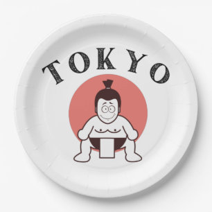Japan Sumo Tokyo - Son of The Sun White Paper Plate